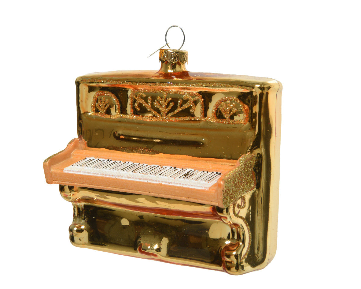 Pendente Pianoforte Vetro Oro 5x10x10 Cm