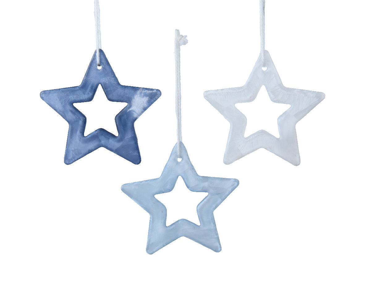 Pendente Stella Vetro Sky Blue 9x9 Cm 1 Pz