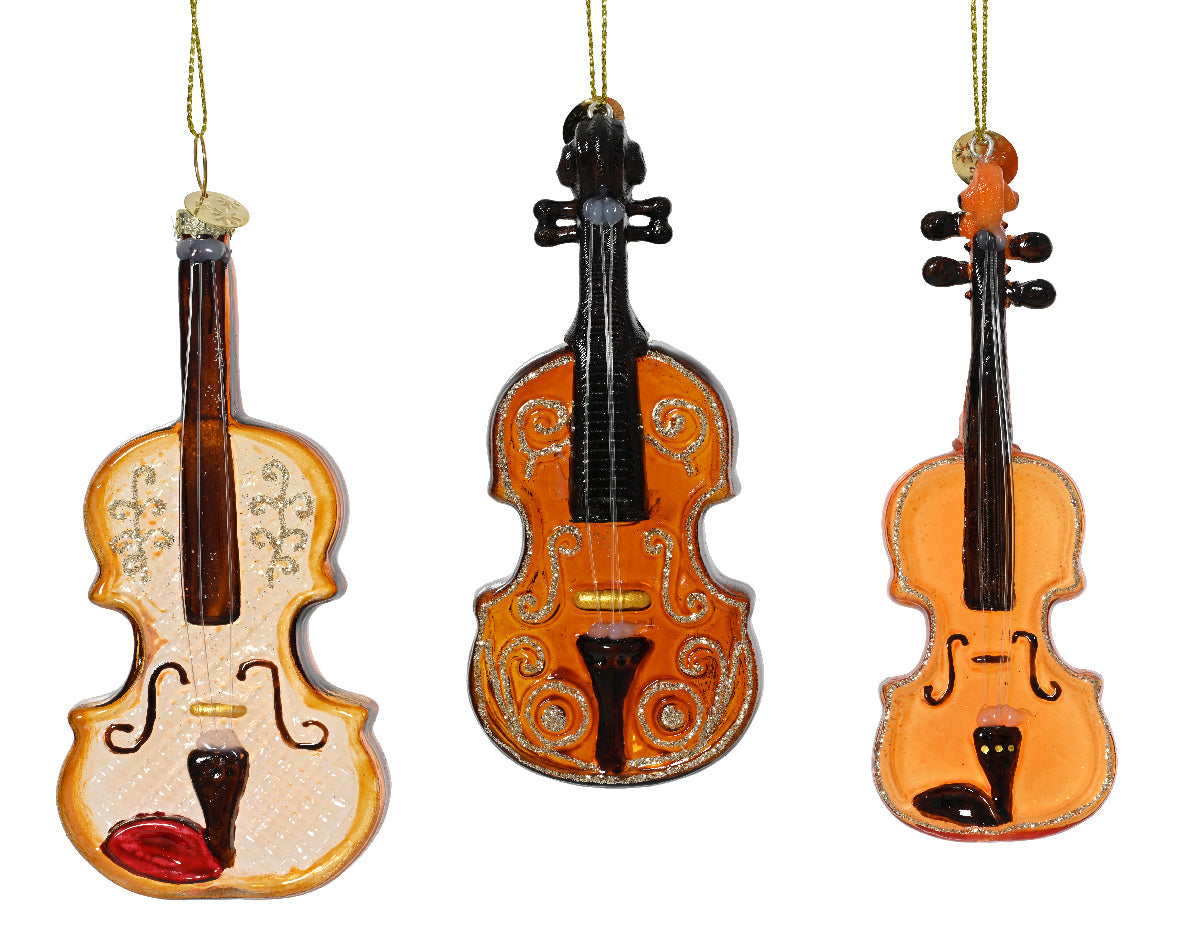 Pendente Violino Vetro Marrone 6x2x12 Cm 1 Pezzo