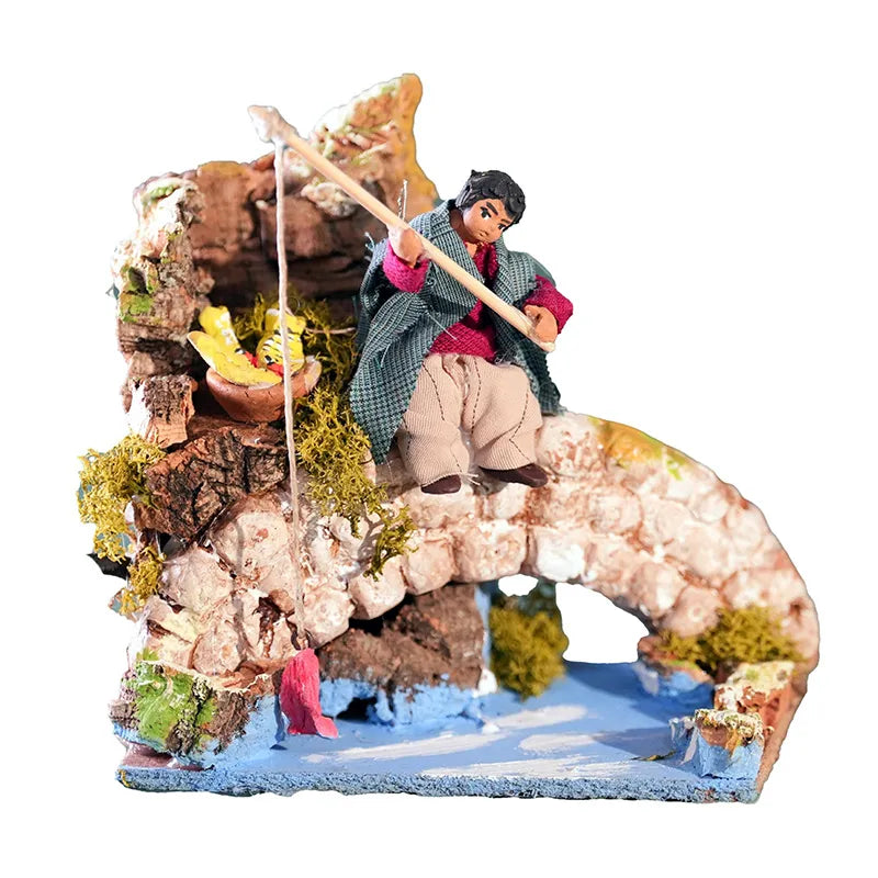 Pescatore Bambino Su Ponte 14x9x13 Cm