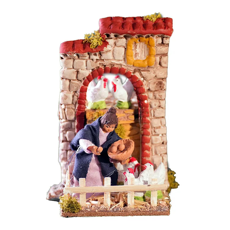Bambina 8 Cm Galline Movimento 9x14x16 Cm