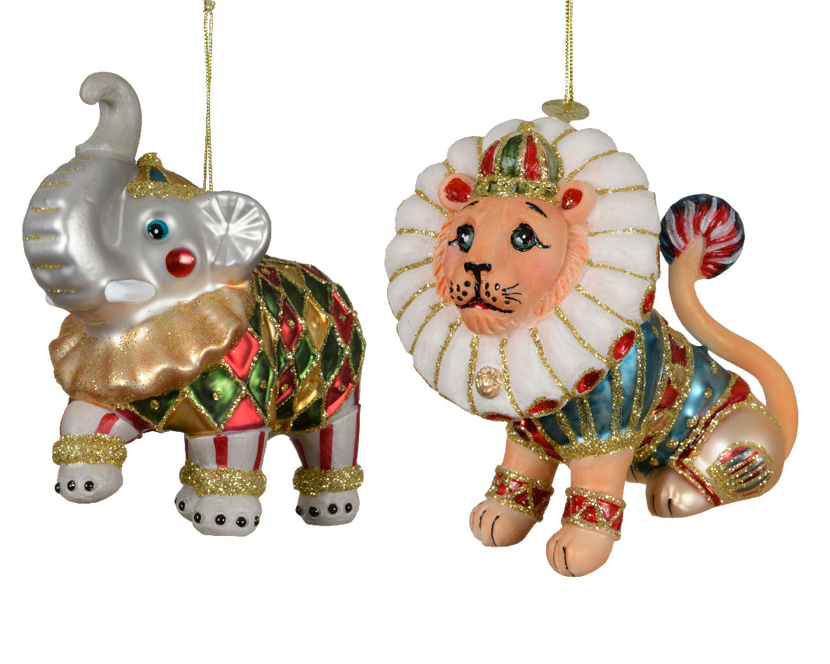 Pendete Animale Circo Vetro 11x6x11 Cm 1 Pz