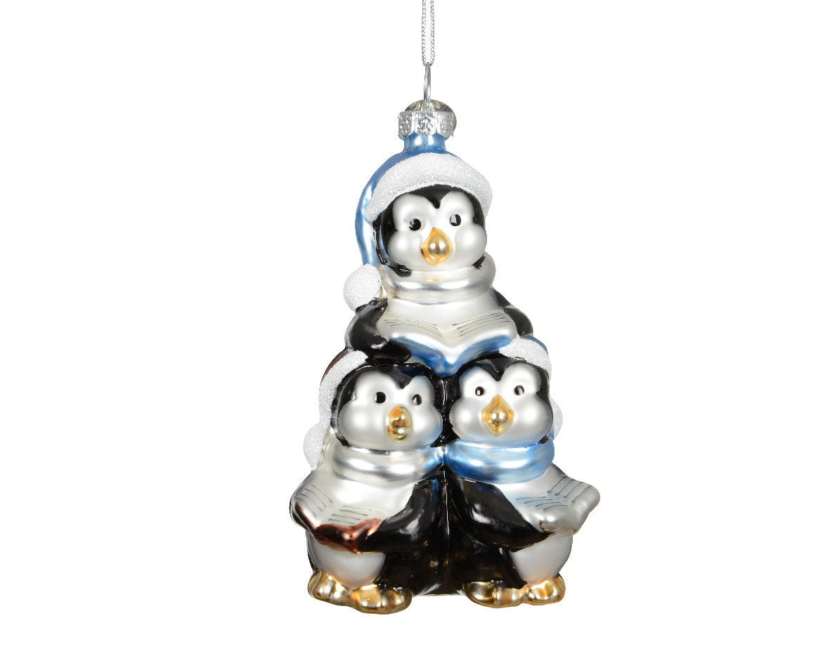 Pendente Vetro Famiglia Pinguini 7x6x10 Cm