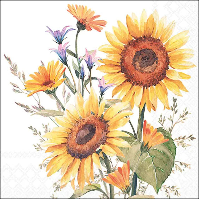 Set 20 Tovaglioli 33x33 Cm Sunflowers