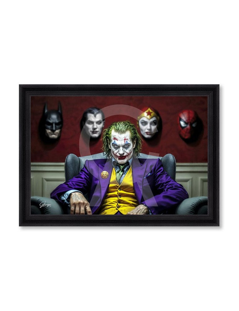 Quando Joker Con Maschere  80x120 Cm Cornice Nera