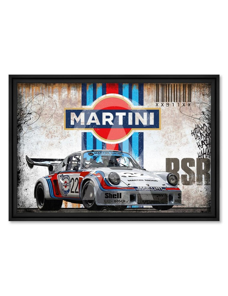Quadro Martini Racing Team 60x90 Cm Cornice Nera