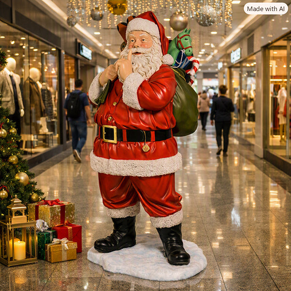 Babbo Natale Con Sacco Giocattoli 94x90x179 Cm