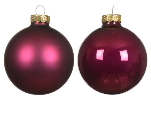 Box 8 Palle Di Natale Vetro Pomegranate 7 Cm