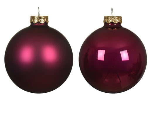Box 6 Palle Di Natale Vetro Pomegranate 8 Cm