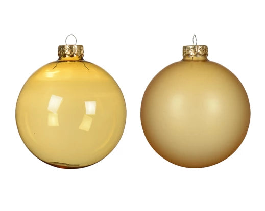 Box 3 Palle Di Ntale Vetro Light Gold 10 Cm