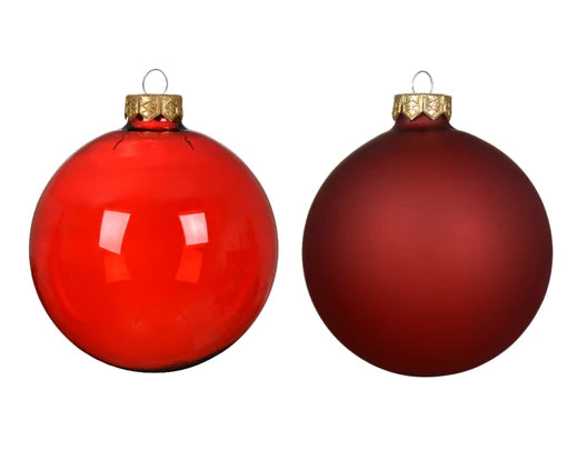 Box 3 Palle Di Natale Vetro Christmas Red 10 Cm