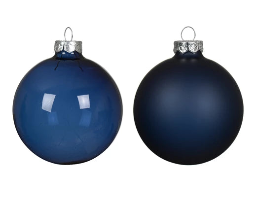 Box 3 Palle Di Ntale Vetro Night Blue 10 Cm