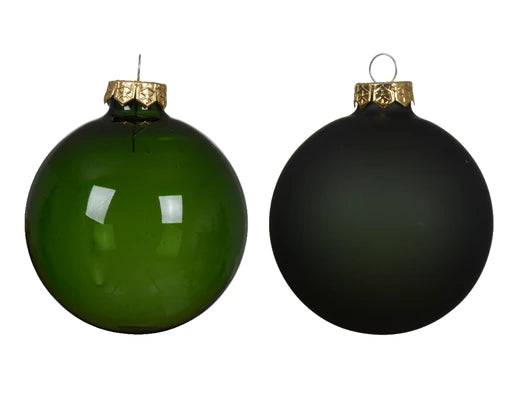 Box 3 Palle Di Ntale Vetro Pine Green 10 Cm