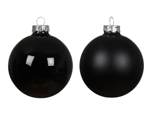 Box 3 Palle Di Ntale Vetro Black 10 Cm
