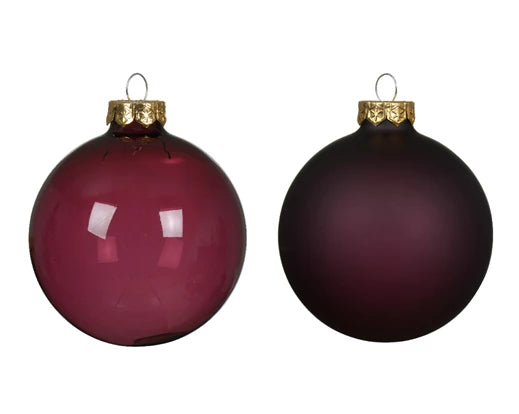 Box 3 Palle Di Ntale Vetro Dark Mauve 1o Cm