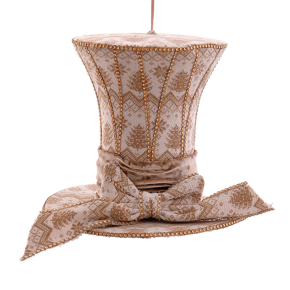 Cappello Oro Glitterato Con Fiocco 28cm