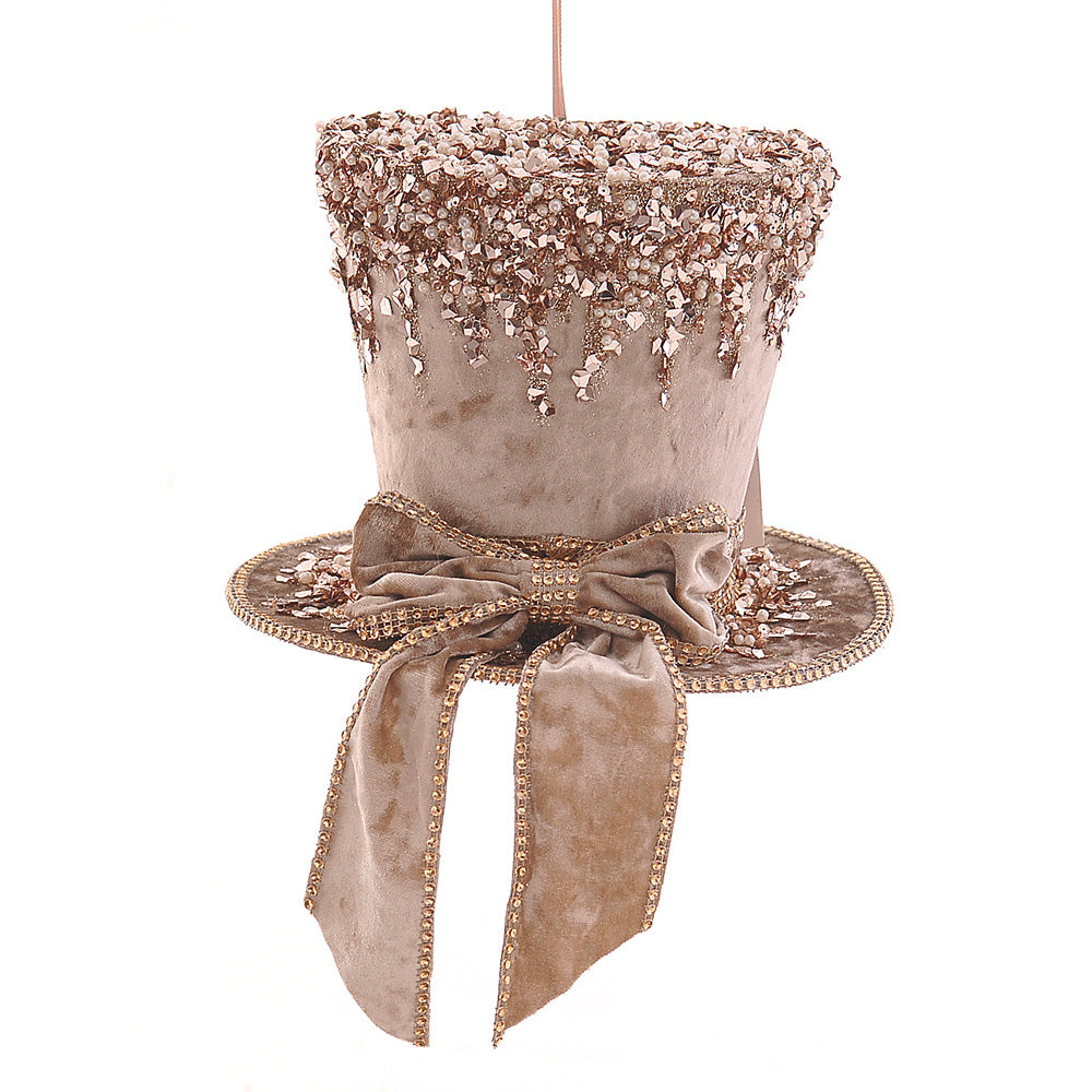 Cappello Avorio Glitterato Con Fiocco 26cm