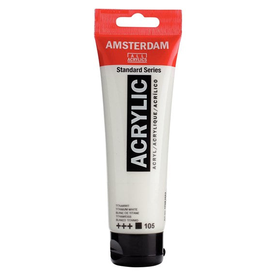 Colore Acrilico Amsterdam 120 Ml Bianco Di Titanio 105