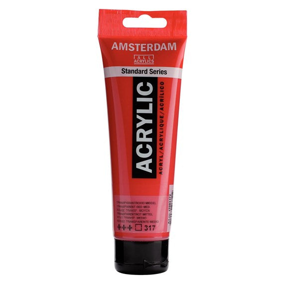 Colore Acrilico Amsterdam 120 Ml Rosso Trasparente M