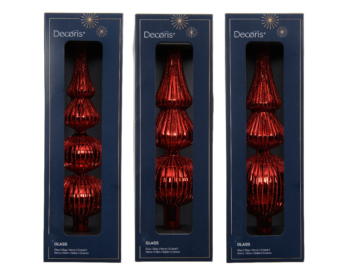 Puntale Albero Christmas Red D 7x31 Cm 1 Pz