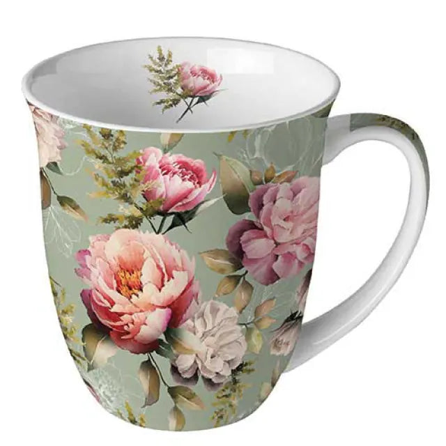 Mug 0,4  L Peonies Composition Green