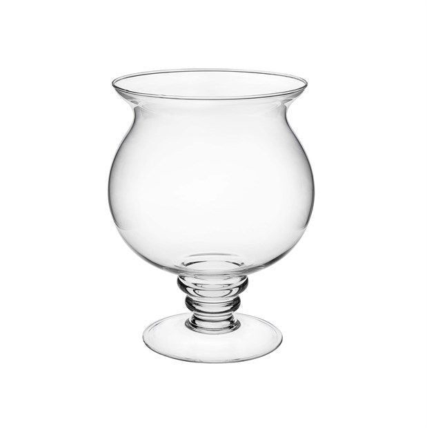 INNA-Glas Vaso A Calice ZANIYE Con Piede - Vetro Trasparente, Altezza 20 Cm, Diametro 17 Cm - Vaso Da Tavolo Decorativo A Forma Di Clessidra - 5