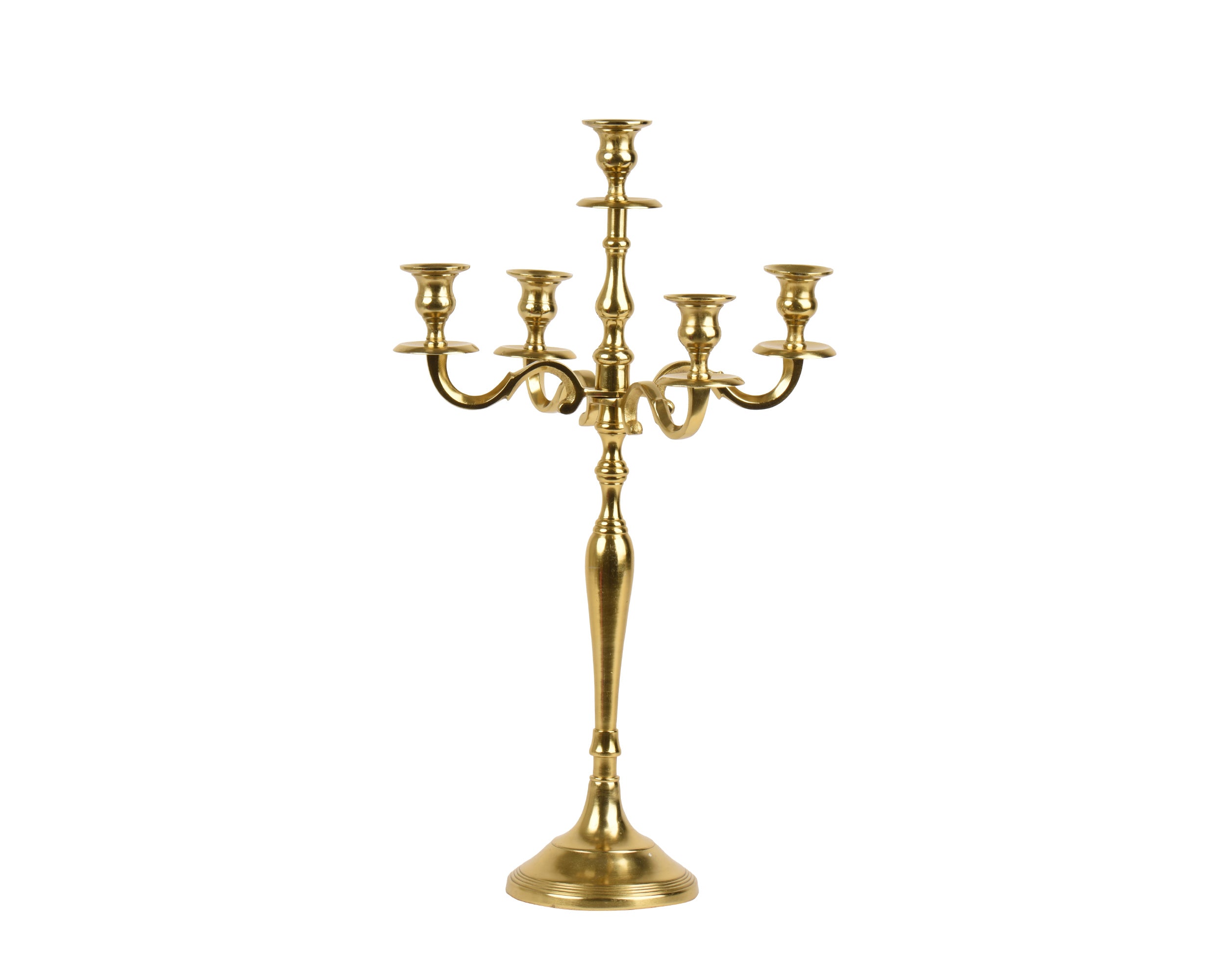 Candelabro Alluminio Finitura Oro D 34x60 Cm