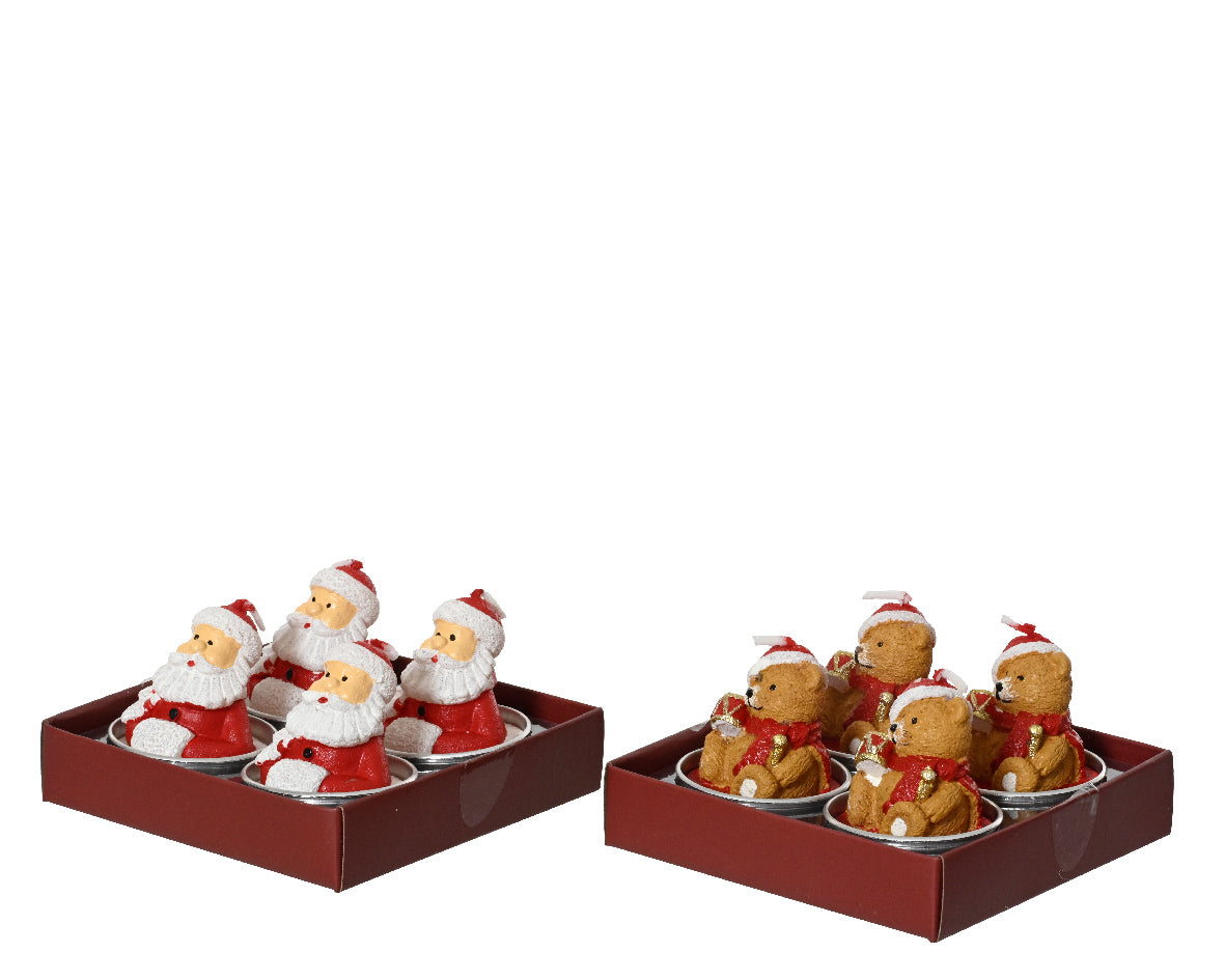 Set 4 Candele Natale D 4x5 Cm
