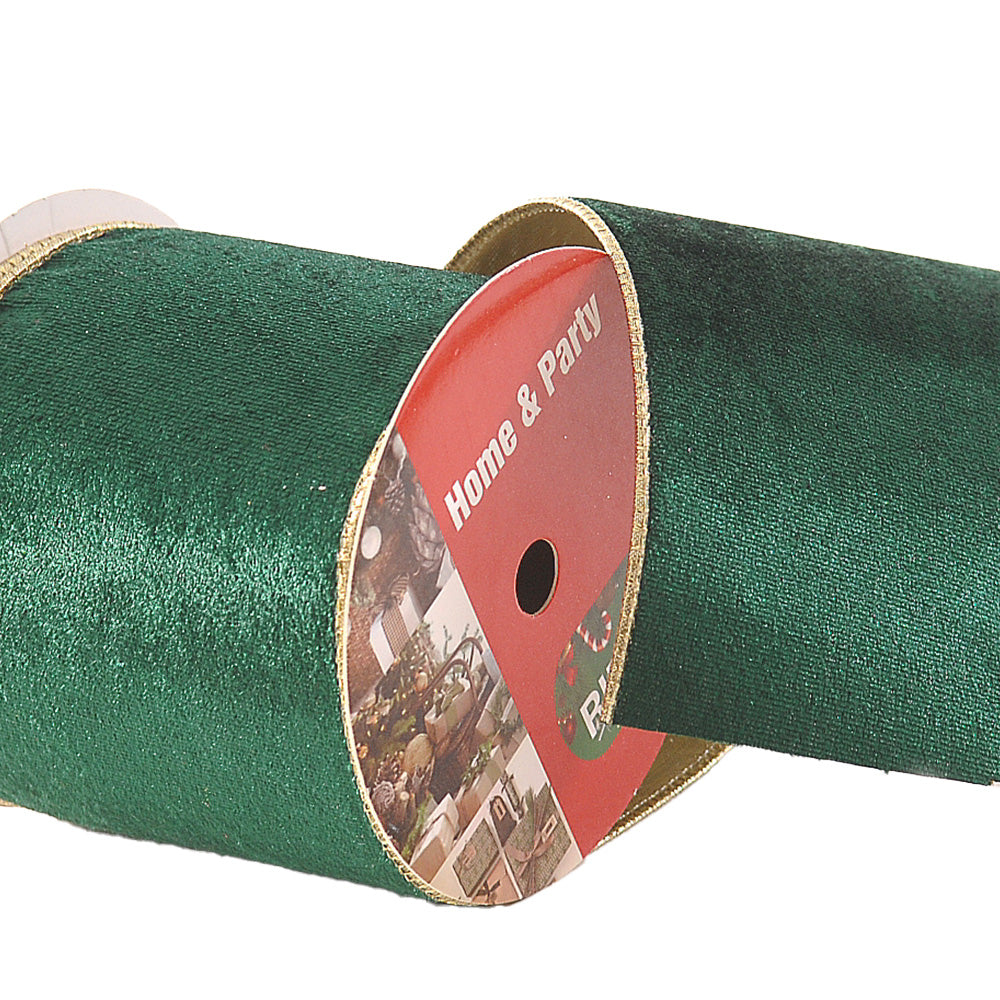 Nastro Verde Con Bordi In Filo Metallico 9mx10cm