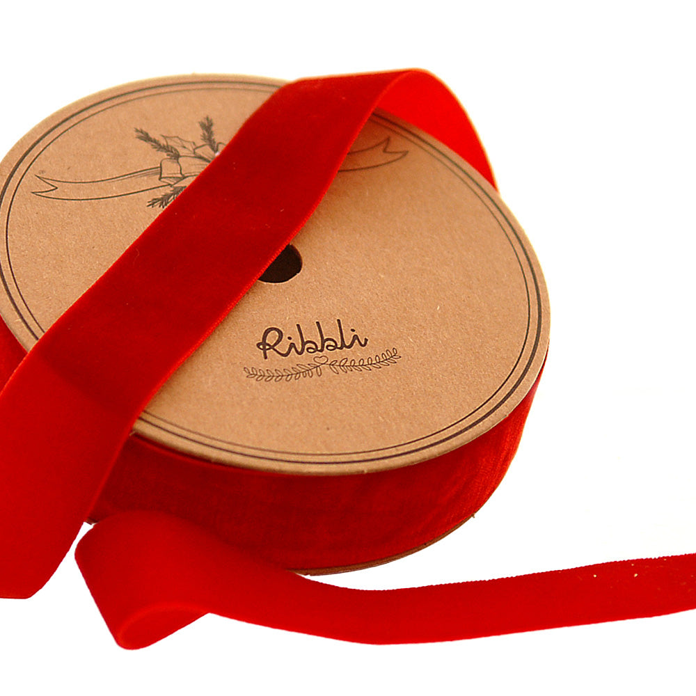 Nastro In Velluto Rosso 2,5cmx9m