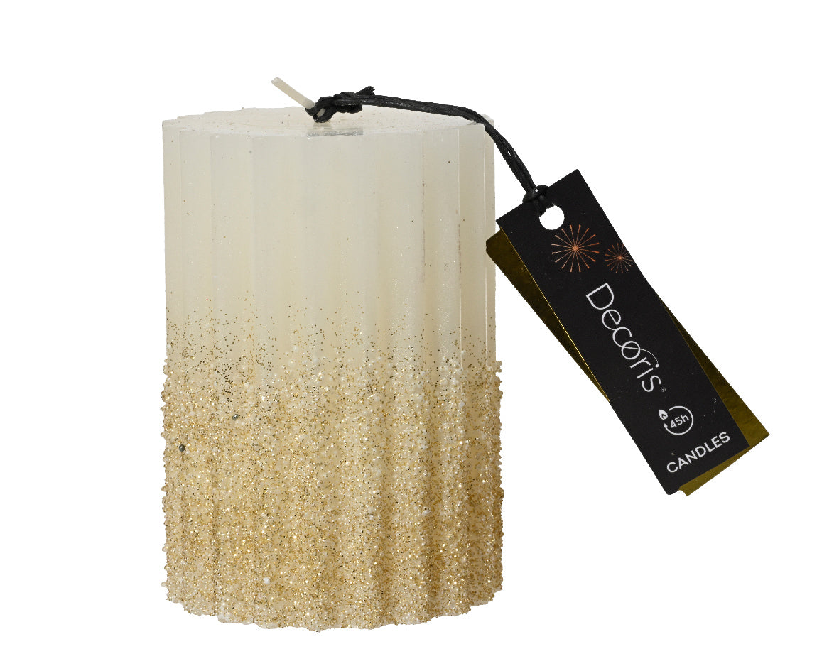 Candela Wool White Decoro Oro D 7x10 Cm