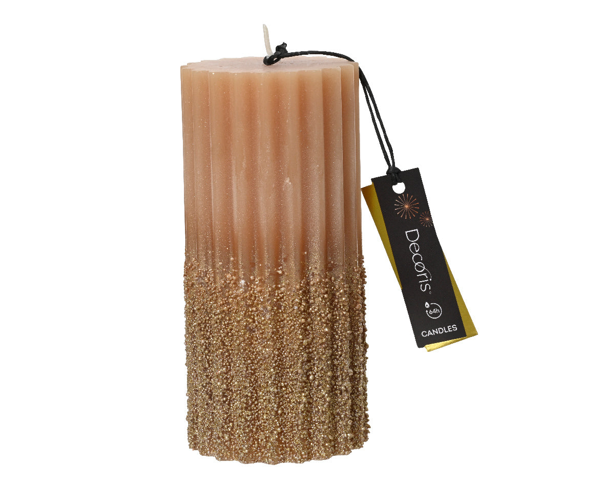 Candela Brandy Decoro Oro D 7x15 Cm