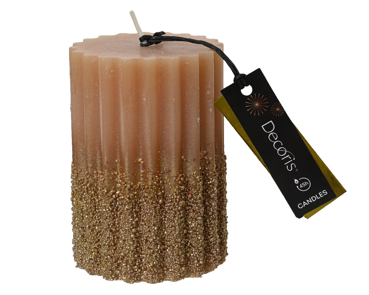 Candela Brandy Decoro Oro D 7x10 Cm