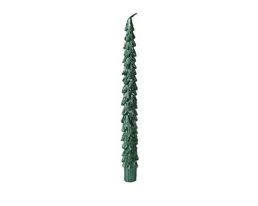 Box 2 Candele Pine Green Decoro Albero 25 Cm