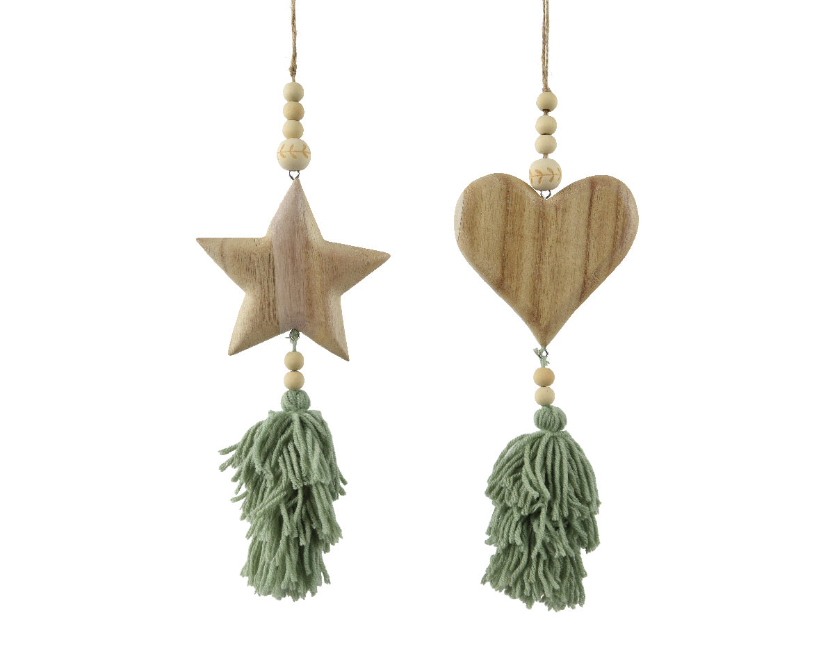 Pendente Figura Legno E Verde D 11x25 Cm