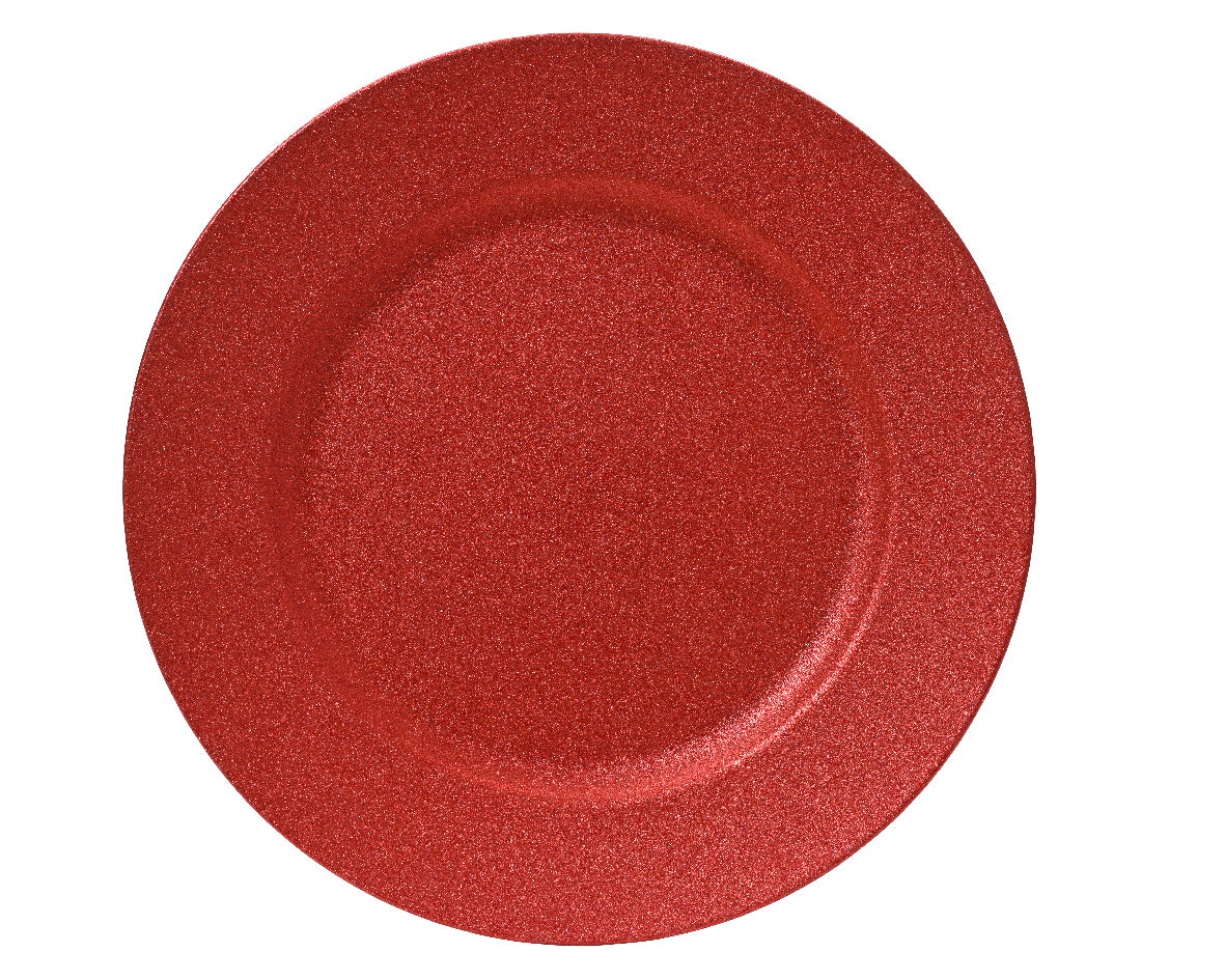 Sottopiatto Glitter Rosso D 33 Cm