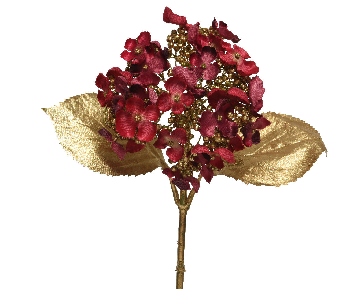 Ortensia Oxblood Stelo Oro 19x15x67 Cm