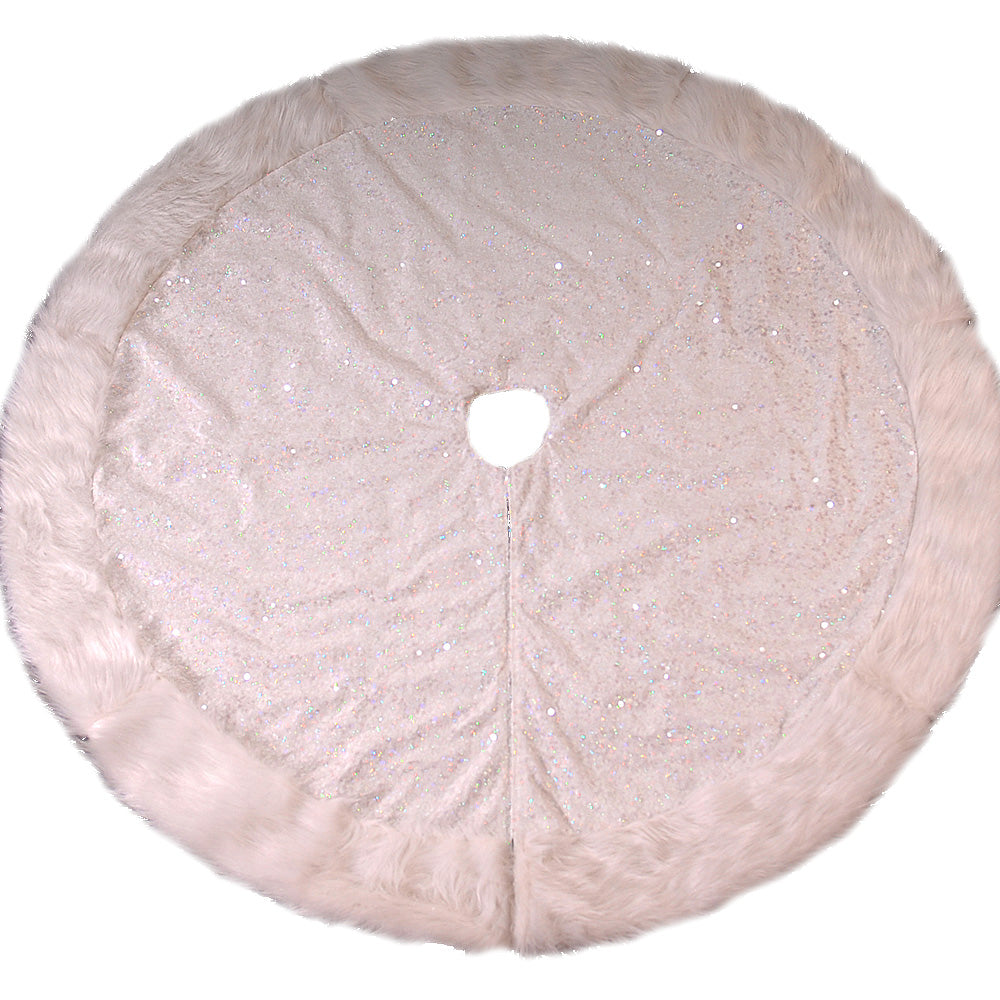Copribase Albero In Tessuto Con Paillets 24x122cm