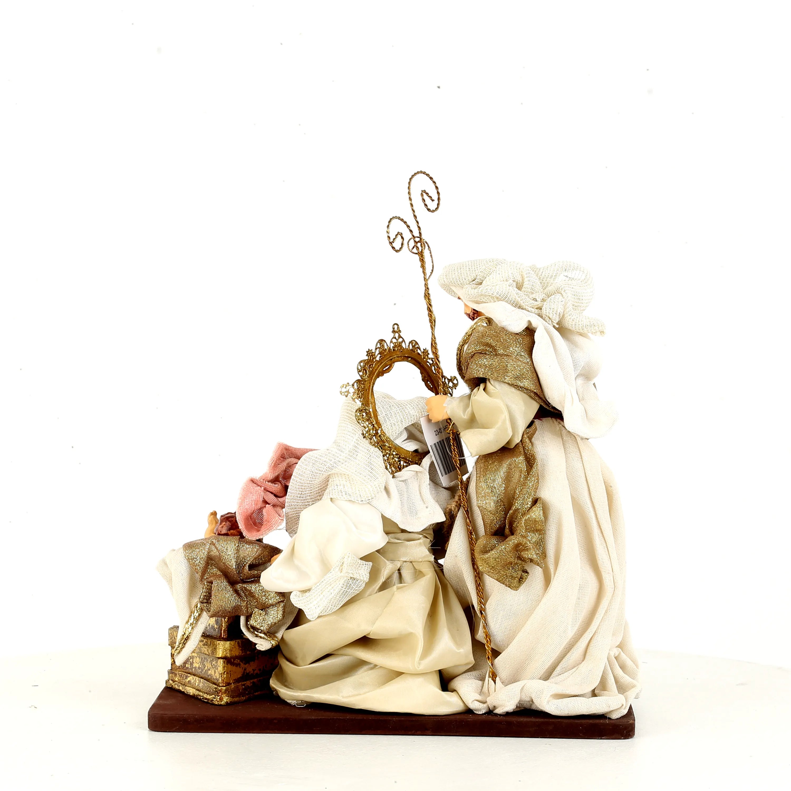 Natività Su Base Rosa Beige 26x15x30 Cm