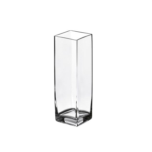 Vaso Quadrato Vetro 10x10x27 Cm