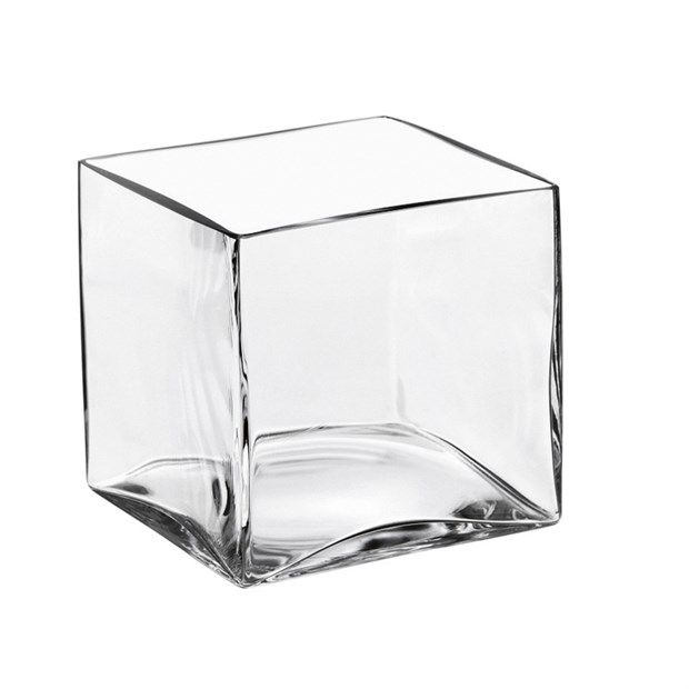 Vaso Quadrato Vetro 16x16x16 Cm