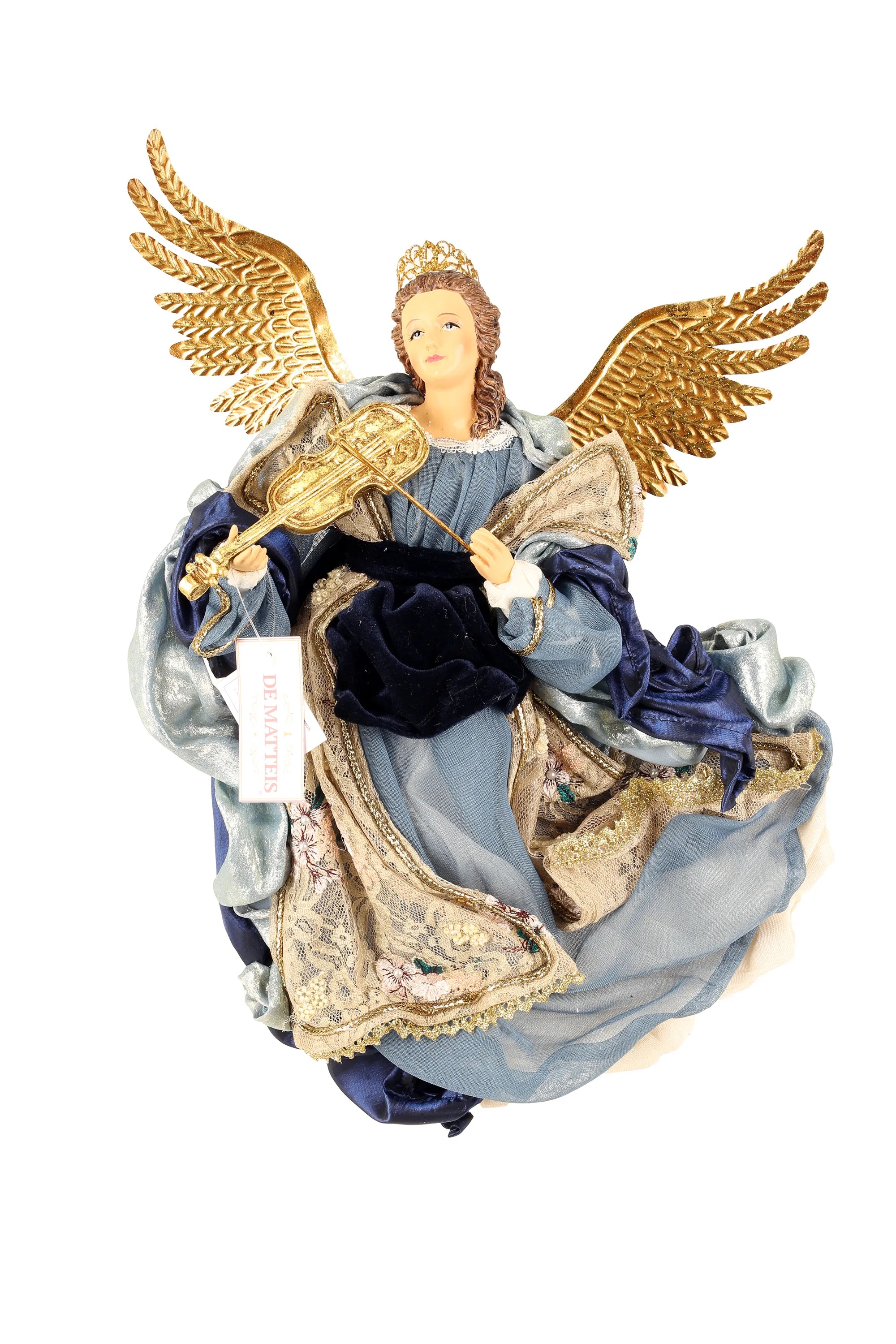 Angelo Con Violino Blu 45 Cm