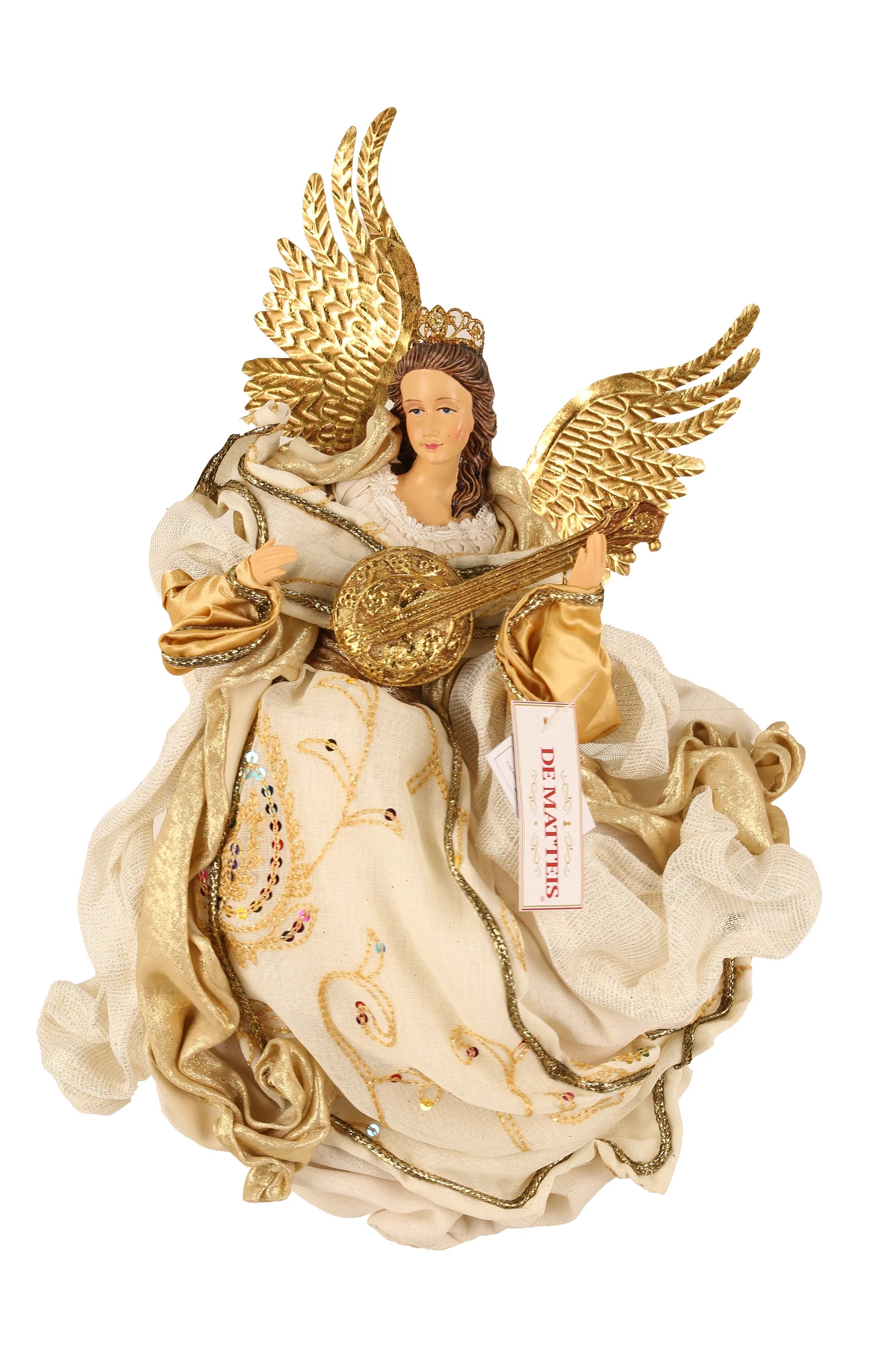 Angelo Con Lira Beige Oro 36 Cm