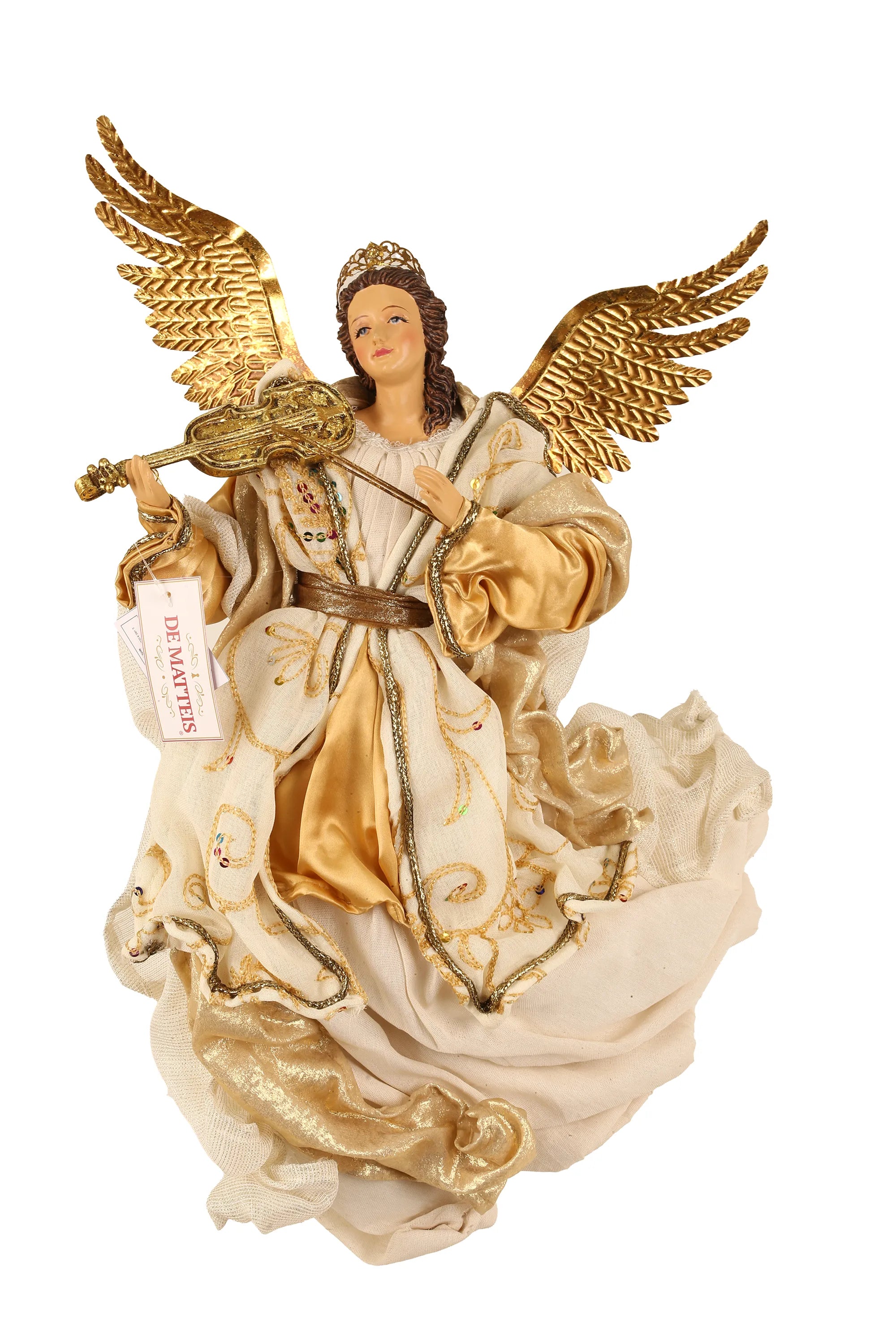 Angelo Con Violino Beige Oro 45 Cm