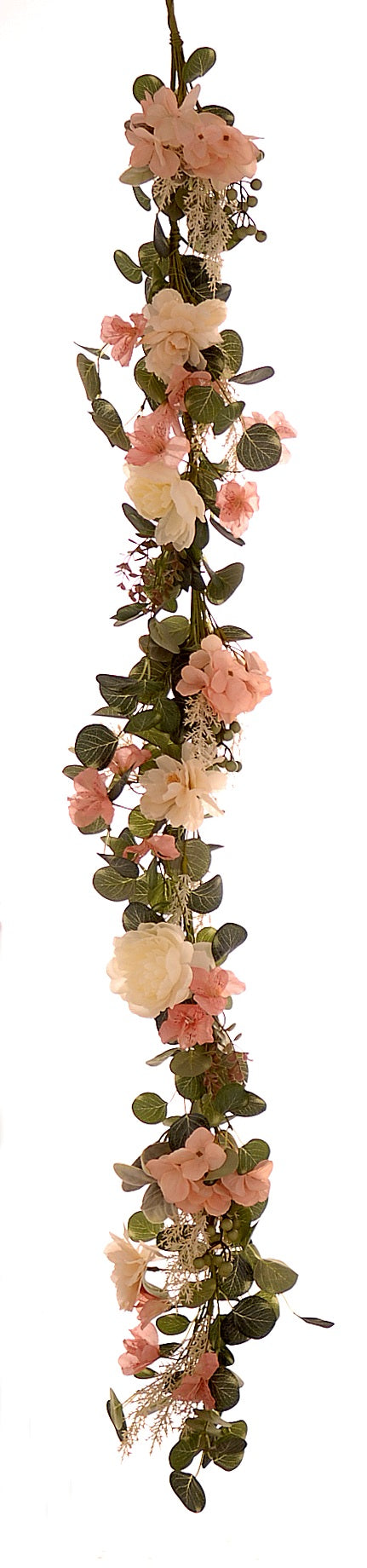 Festone Fiori Rosa E Beige 150 Cm