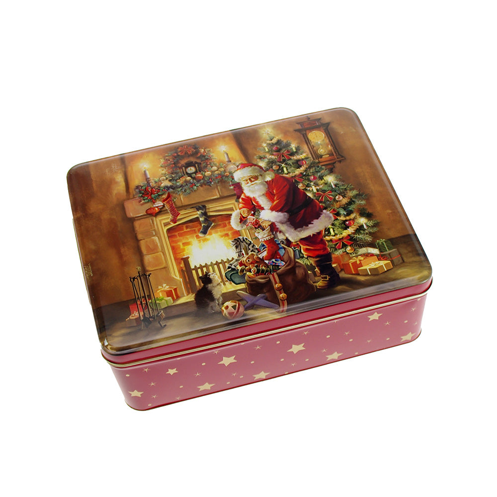 Scatola Latta Un Natale Accogliente 19,5x15,3cm