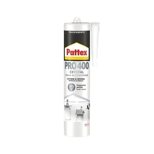 Henkel, Pattex Pro Crystal 400 colla di montaggio universale trasparente da 290 g in cartuccia per materiali diversi - DeMatteis.it