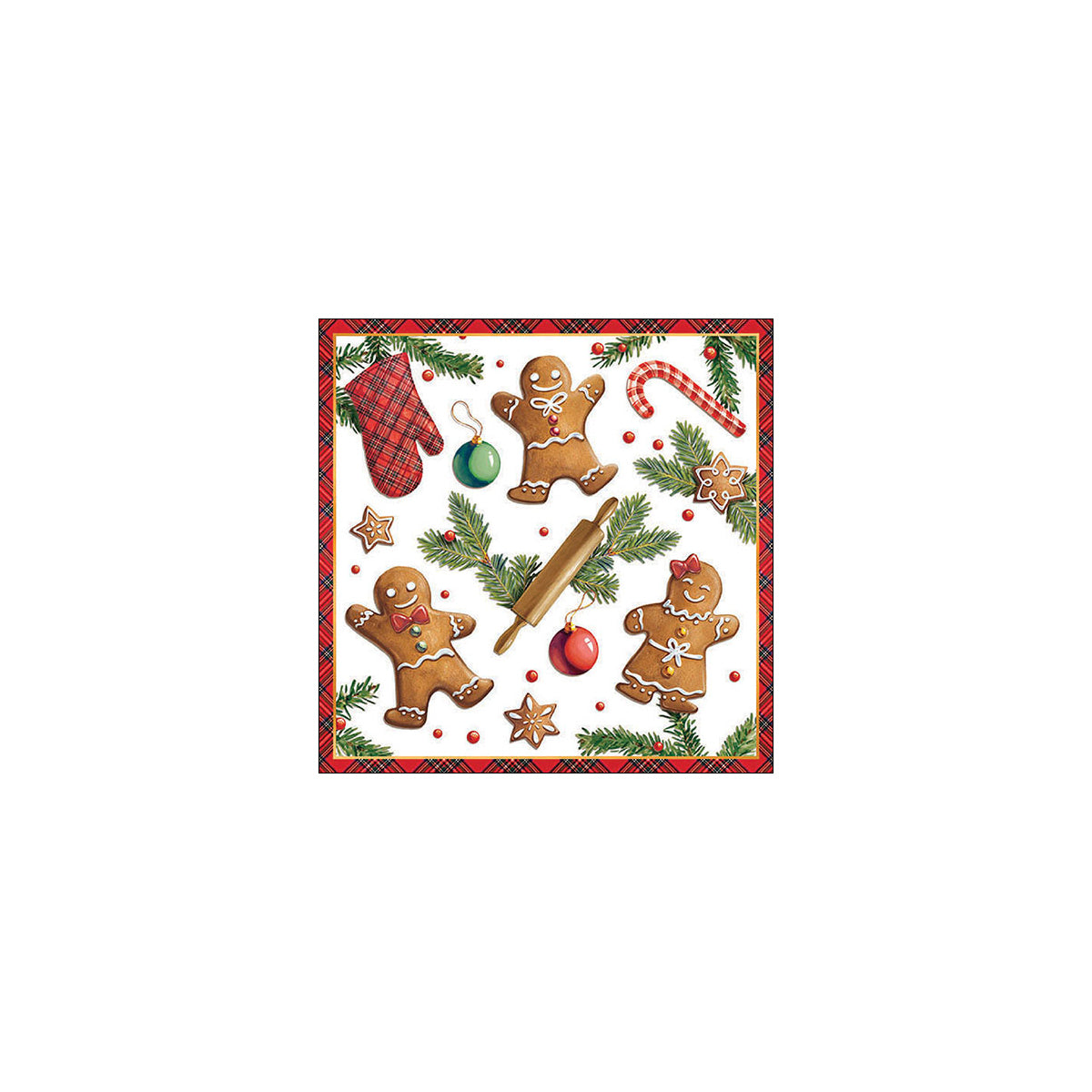 Set 20 Tovaglioli 33x33 Cm Gingerbread Cookies