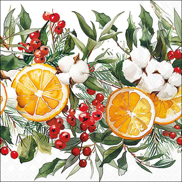 Set 20 Tovaglioli 33x33 Cm Winter Oranges