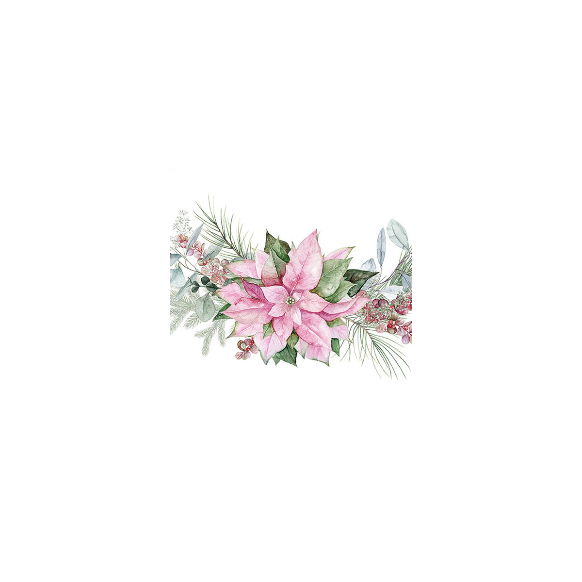 Set 20 Tovaglioli 33x33 Cm Pink Poinsettia